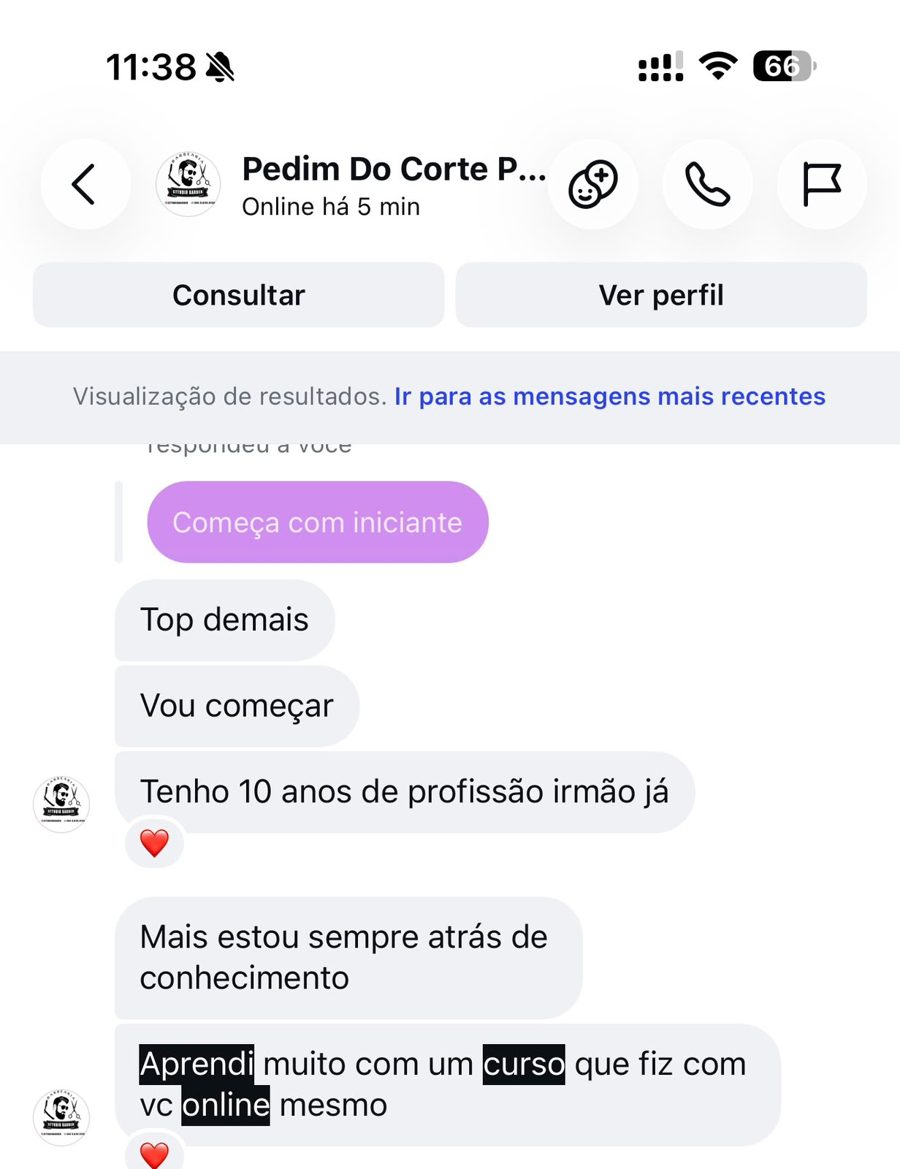 Continuação da mensagem de Caique Ferreira