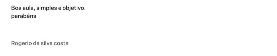Comentário de Rogério da Silva Costa